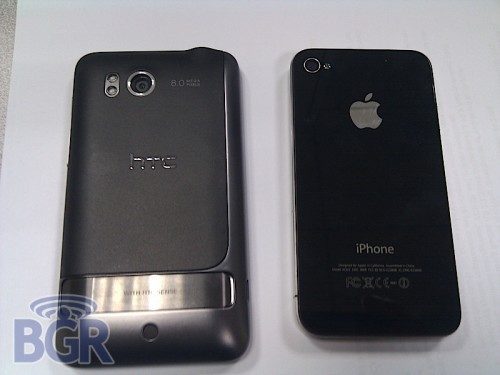 HTC Verizon next to iPhone 4