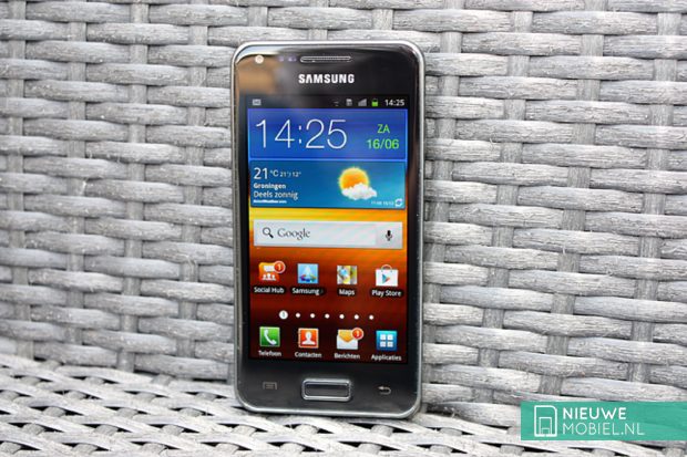 Samsung Galaxy S Advance on chair