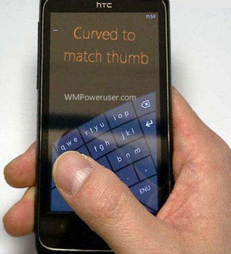 Microsoft Windows Phone Curved keyboard