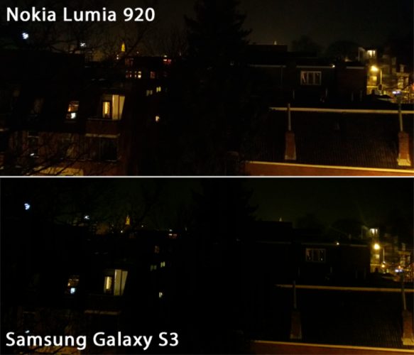 Night test Lumia 920 and Galaxy S3