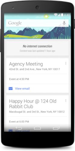 Google Now offline support Google Now offline support