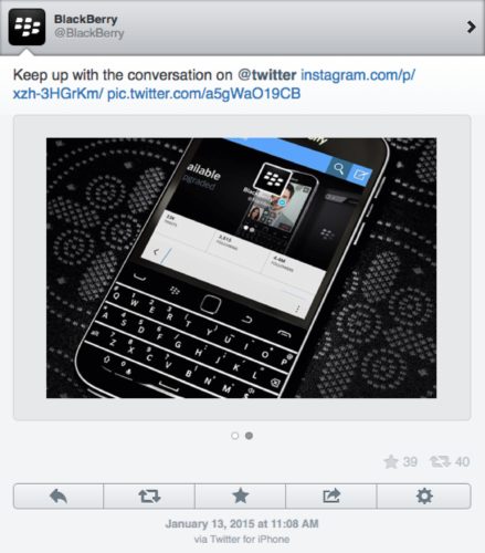 Blackberry iPhone tweet Blackberry iPhone tweet