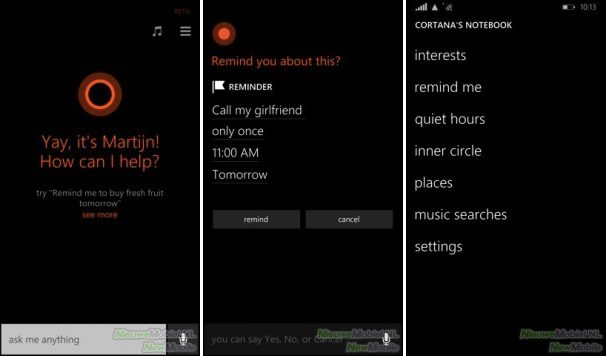 Cortana on Windows Cortana on Windows
