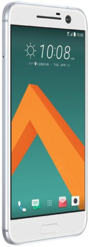 Witte HTC 10 voor- en linkerzijkant