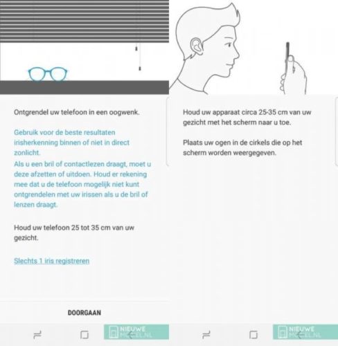 Samsung iris herkenning