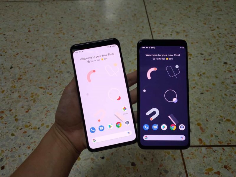 Google Pixel 4 black and white front Google Pixel 4 black and white front