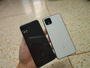 Google Pixel 4 black and white rear