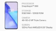 Spezifikationen von OnePlus 9 veröffentlicht: 50MP Weitwinkelkamera