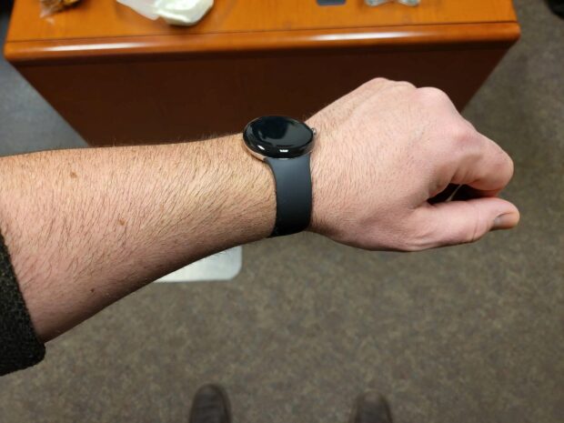 Google Pixel Watch on wrist