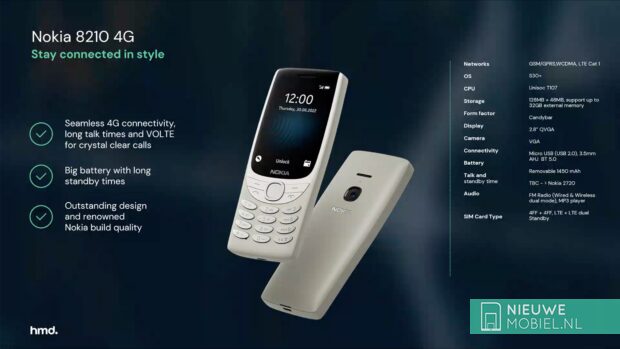 Nokia 8210 4G key features