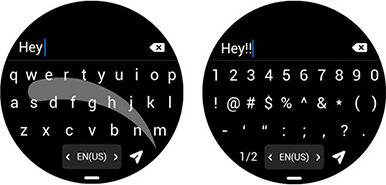 One UI Watch4.5; Gleitende Texteingabe