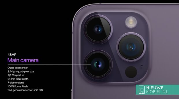 48MP hoofdsensor op de Apple iPhone 14 Pro 