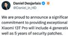 Xiaomi promet 4 mises à jour Android pour les 13T et 13T Pro