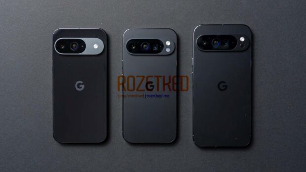 Photo showing the Google Pixel 9, Pixel 9 Pro, and Pixel 9 Pro XL