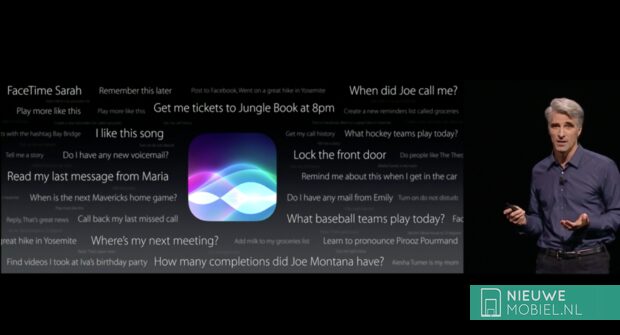 Presentatie van Siri tijdens WWDC 2015 door Craig Federighi