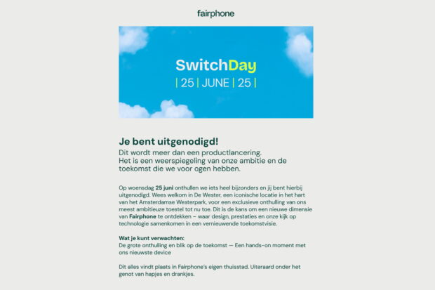 Fairphone 6 launch invitation