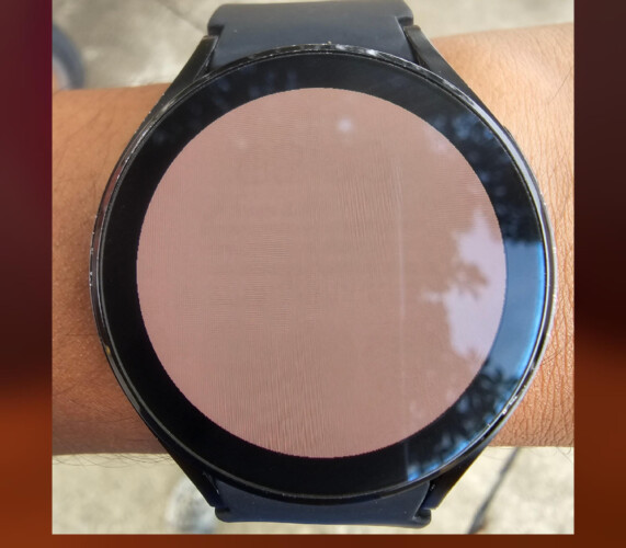 Galaxy Watch4 with Red Screen Of Death via Reddit and Samsung Forum