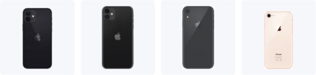 Apple iPhone 12, 11, XR and 8