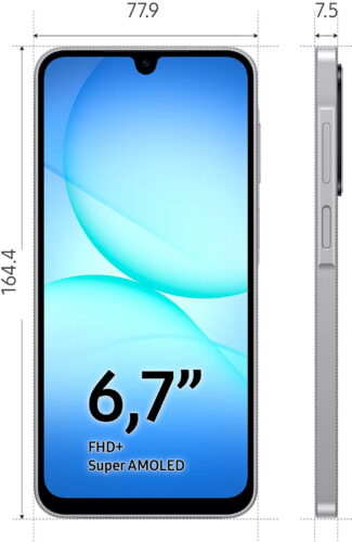 Samsung Galaxy A17 5G skjermspesifikasjoner