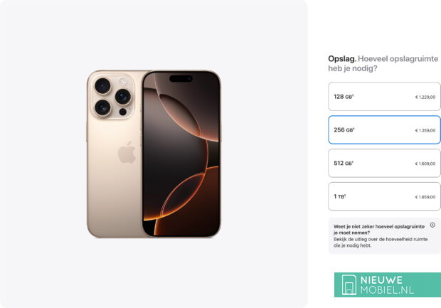 Apple iPhone 16 Pro jump in storage