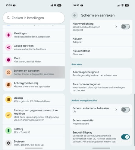 Google Pixel 10 Smooth Display settings