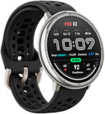 Amazfit active 2 round zwart silicone voorkant linkerzijkant