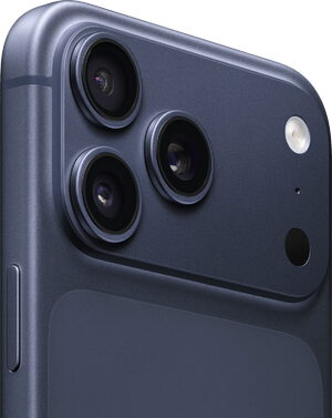 Apple iPhone 17 Pro Max blauw camera closeup