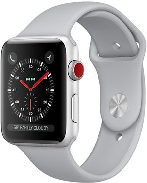 Apple watch series 3 silver front right side