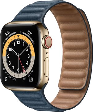 Apple Watch Series 6 4G 40mm front höger sida guld stainless steel