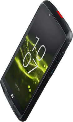 Crosscall Core M6 zwart voorkant rechterzijkant bovenkant schuin