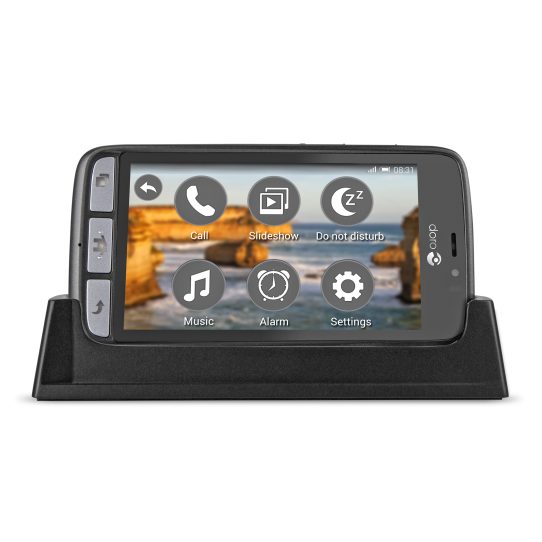 Doro 8031 zwart gedraaid dock