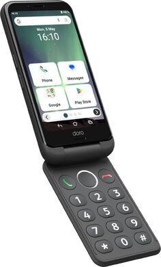 Doro Aurora A20 graphite zwart voorkant linkerzijkant schuin geopend