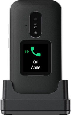 Doro Leva E30 sort hvid front in dock