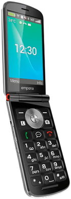 emporia touchsmart 3 zwart voorkant linkerzijkant geopend