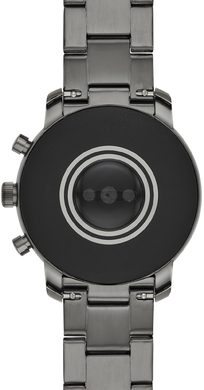 Fossil Q Explorist HR smoke stainless steel back opened