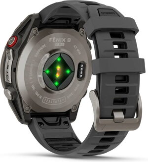 Garmin fenix 8 Pro 47mm titanium grijs achterkant rechterzijkant