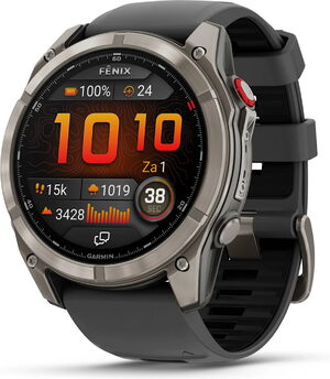 Garmin fenix 8 Pro 51mm zwart titanium grijs voorkant rechterzijkant
