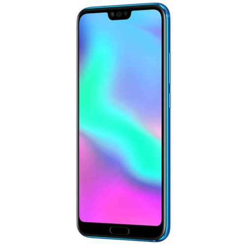 Honor 10 blauw voorkant rechterzijkant