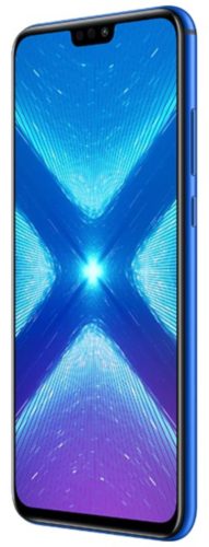 Honor 8X blauw voorkant rechterzijkant