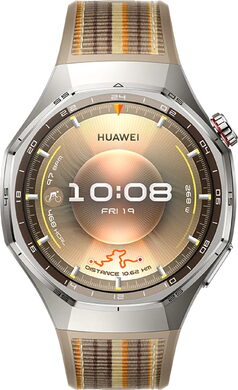 Huawei Watch GT 6 Pro 46mm zilver bruin band
