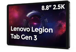 Lenovo Legion tab 3rd gen zwart gedraaid voorkant rechterzijkant
