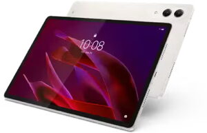 Lenovo Yoga Tab wit voorkant achterkant schuin