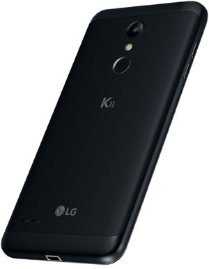 LG K11 Dual SIM black back left side tilted ed