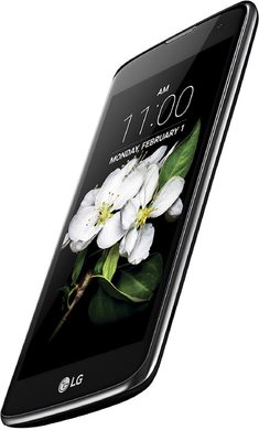 LG K7 black front bottom right side tilted ed