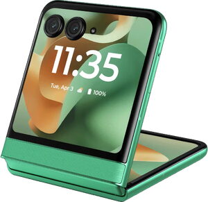 Motorola razr 60 groen buitenkant half geopend