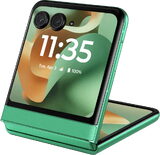 Motorola razr 60 groen buitenkant half geopend
