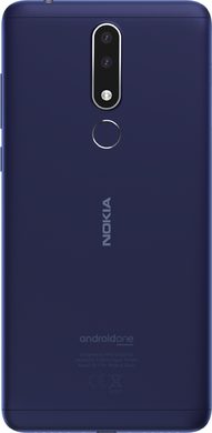 Nokia 3 1 plus blauw achterkant