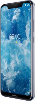 Nokia 8 1 blauw voorkant rechterzijkant