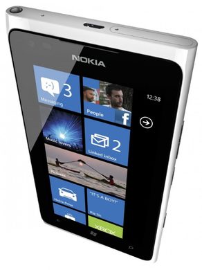 Nokia Lumia 900 white home screen