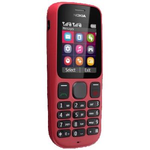 Nokia 101 coral rojo tapa delantera lado izquierdo